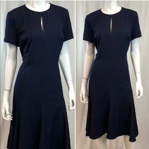 Ralph Lauren Navy Keyhole A-Line Flare Dress